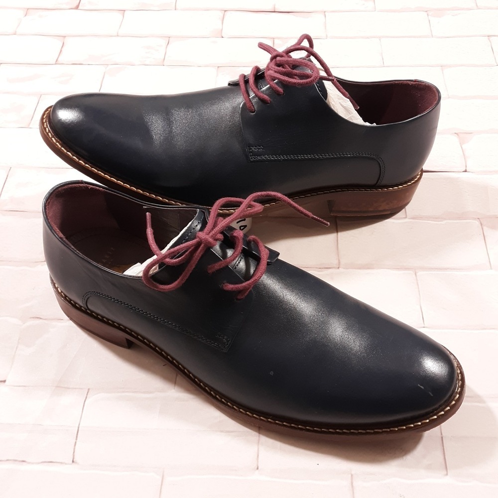 Ted Baker London Oxford Leather Dress Shoes Mens Size US 10 Blue